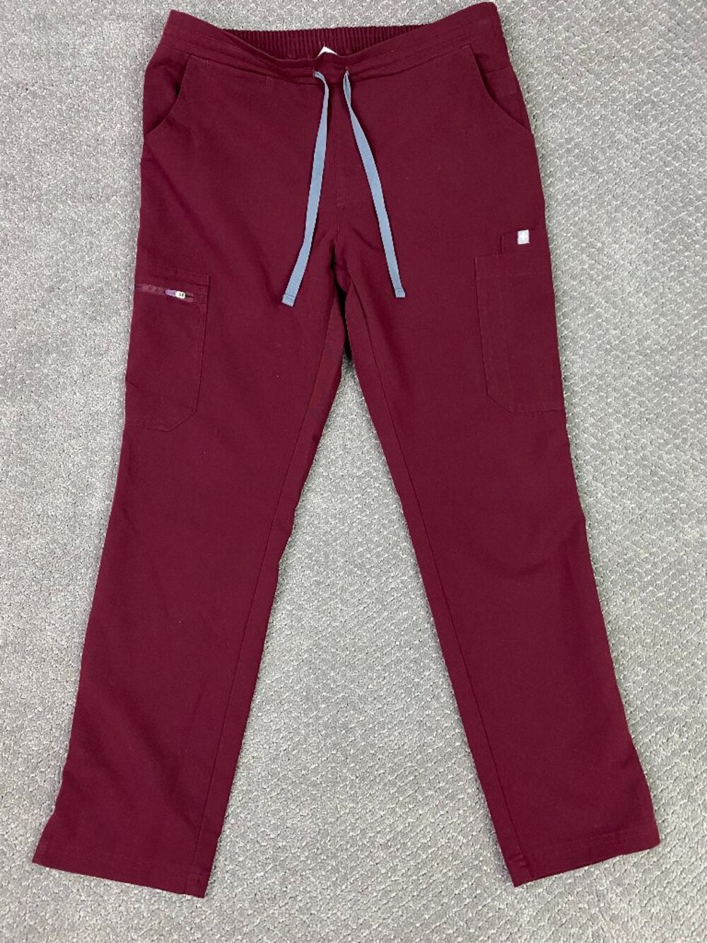 Figs Yola Skinny Scrub Pants Womens Small Petite Burgundy Red Nurse Stretch SP